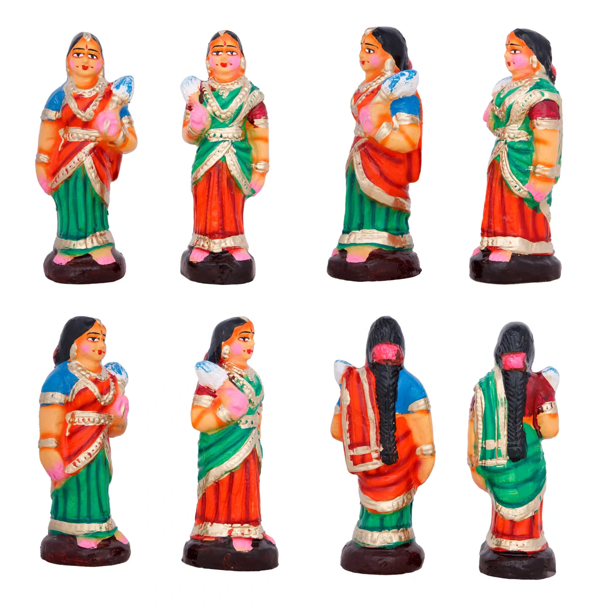 Ravana Darbar Clay Golu Bommai Set - 12 x 10 Inches | Giri Golu Doll/ Navaratri Golu Bomma/Gombe/Bommai - Image 9