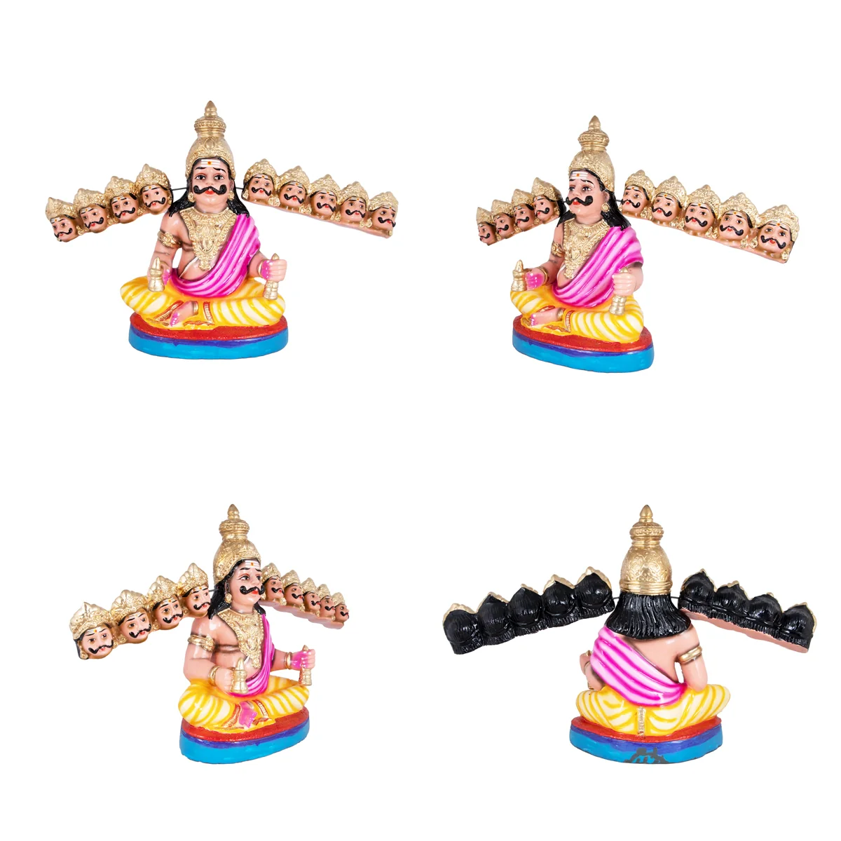 Ravana Linga Pooja Paper Mache Golu Bommai Set - 16 x 10 Inches | Giri Golu Doll/ Navaratri Golu Bomma/Gombe - Image 5