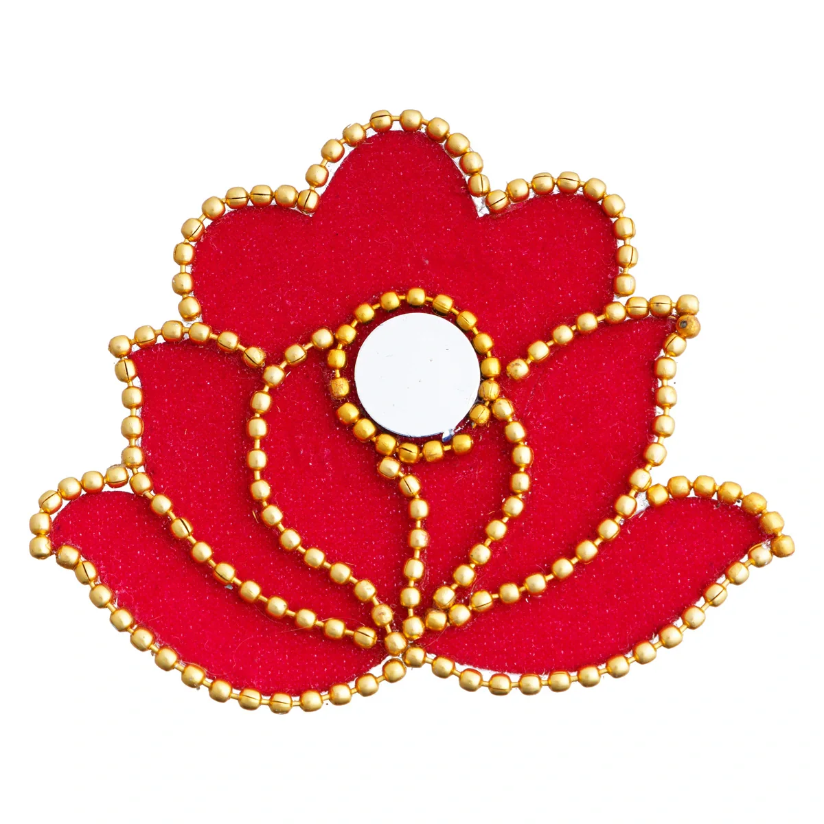 Ready Made Rangoli Sticker Set - 6 Pcs | Om Pearl with Rose Design Kolam Sticker/ Muggulu Sticker for Floor Decor - Image 2