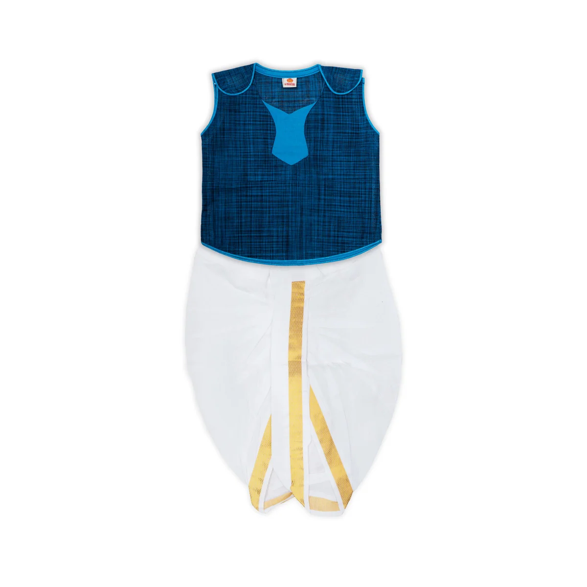 Readymade Panchakacham Dhoti Pair - Size 6 Months | Cotton Panchakajam/ Traditional Dress For Functions - Image 2