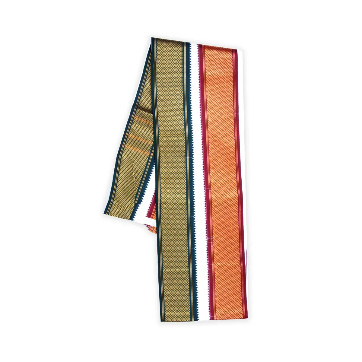 Readymade Panchakacham With Angavastra Set - Size - 42 - 44 | 16 Mayilkan Border Panchakajam With Towel for Men - Image 3