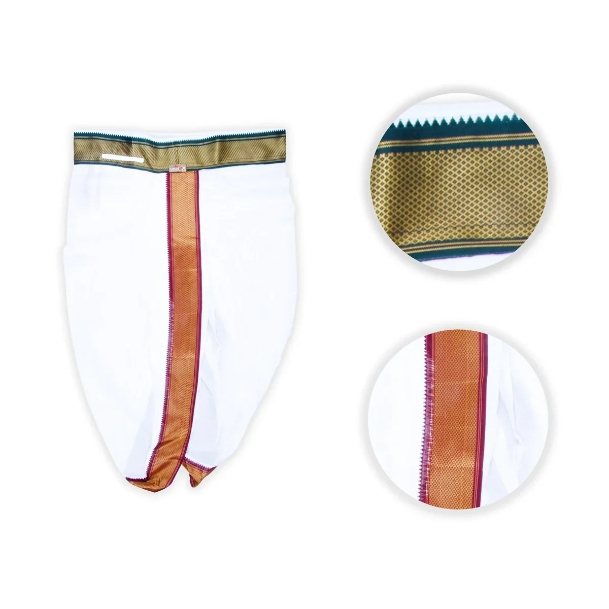 Readymade Panchakacham With Angavastra Set - Size - 42 - 44 | 16 Mayilkan Border Panchakajam With Towel for Men - Image 4