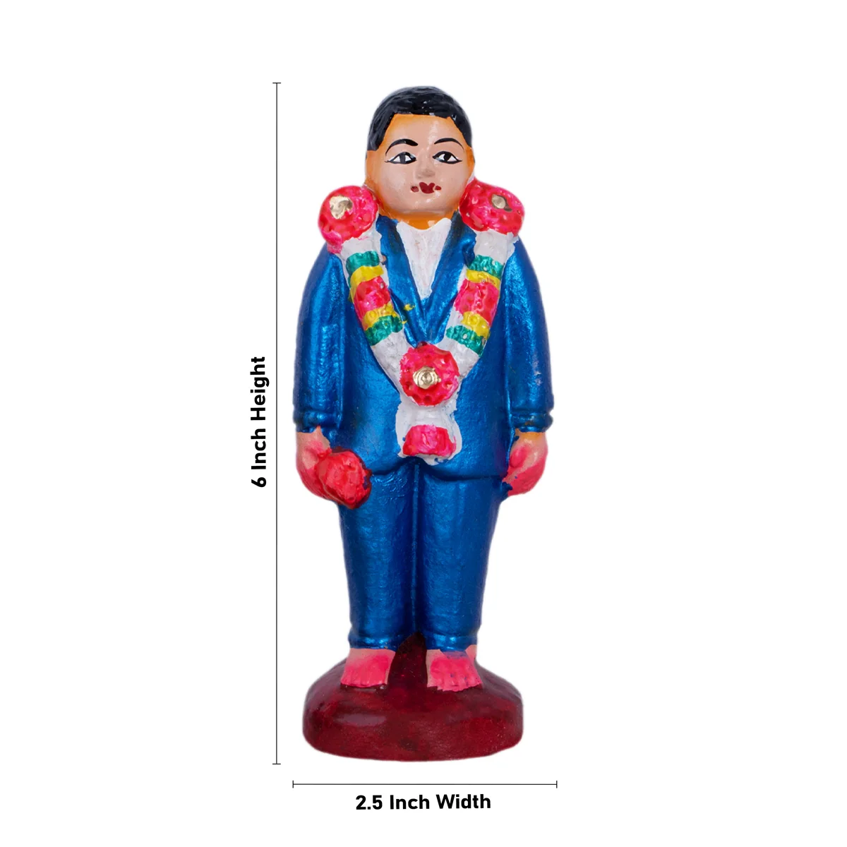 Reception Clay Golu Bommai Set - 6 x 2.5 Inches | Giri Golu Doll/ Navaratri Golu Bomma/Gombe/Bommai - Image 7