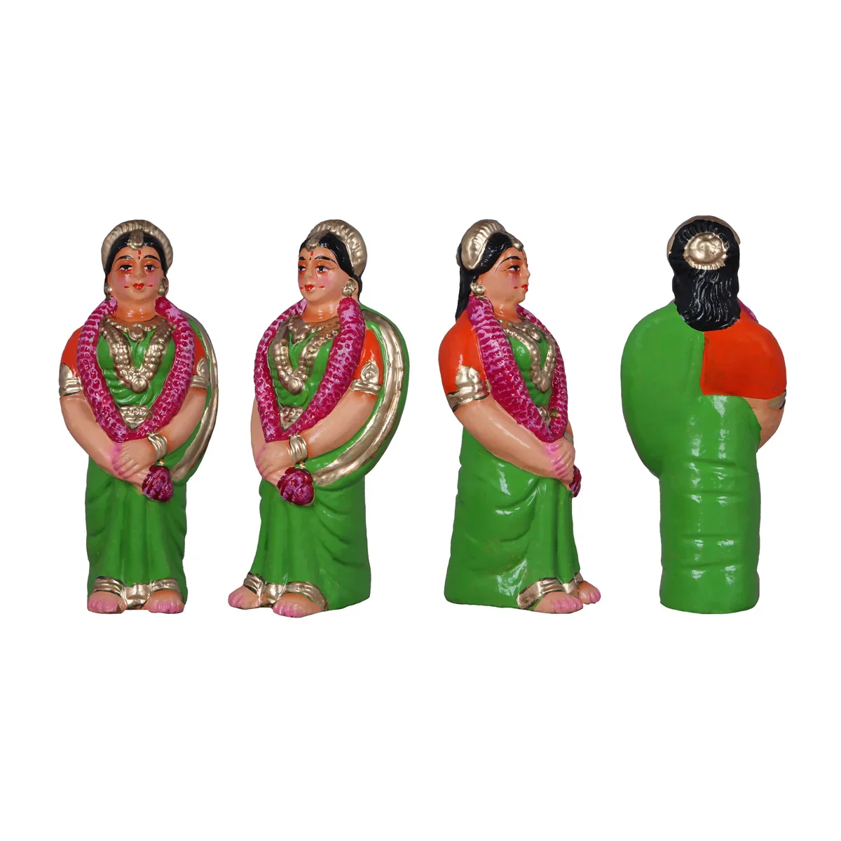 Reception Clay Golu Bommai Set - 10 x 7 Inches | Giri Golu Doll/ Navaratri Golu Bomma/ Gombe/ Bommai - Image 5