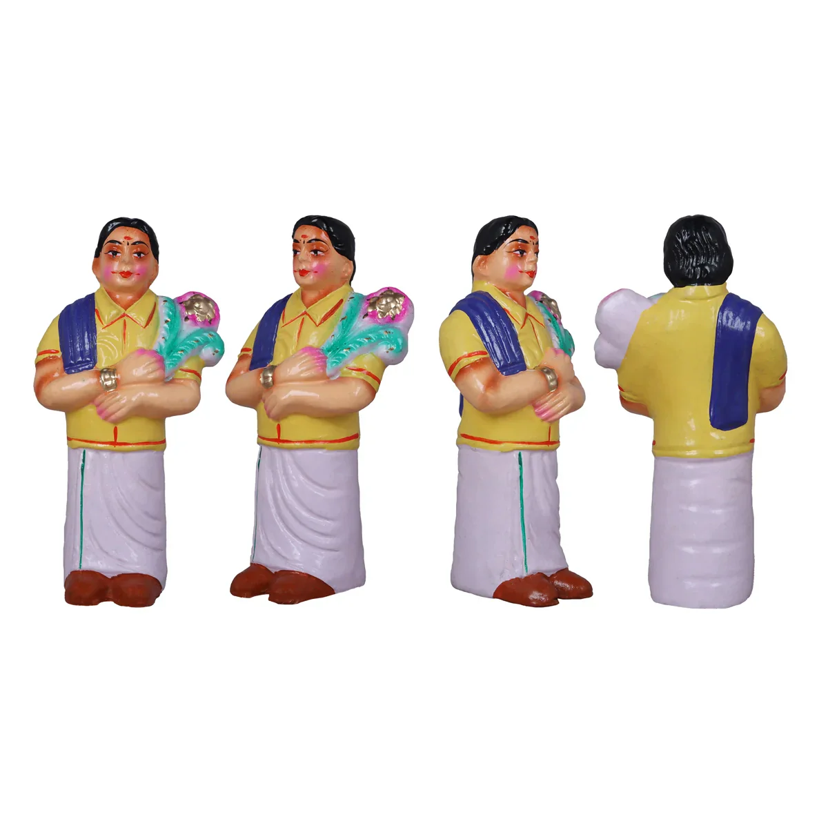Reception Clay Golu Bommai Set - 10 x 7 Inches | Giri Golu Doll/ Navaratri Golu Bomma/ Gombe/ Bommai - Image 6