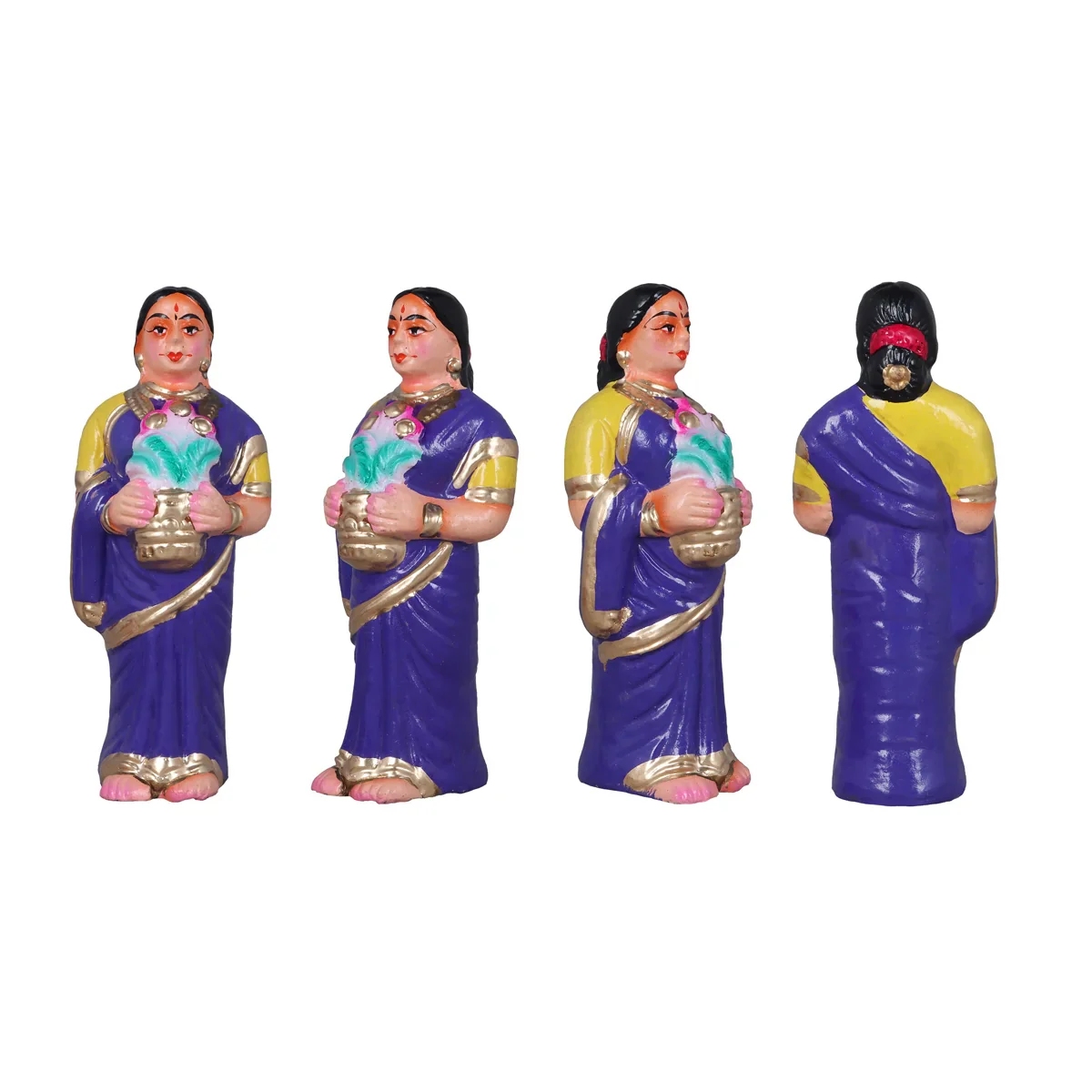 Reception Clay Golu Bommai Set - 10 x 7 Inches | Giri Golu Doll/ Navaratri Golu Bomma/ Gombe/ Bommai - Image 7