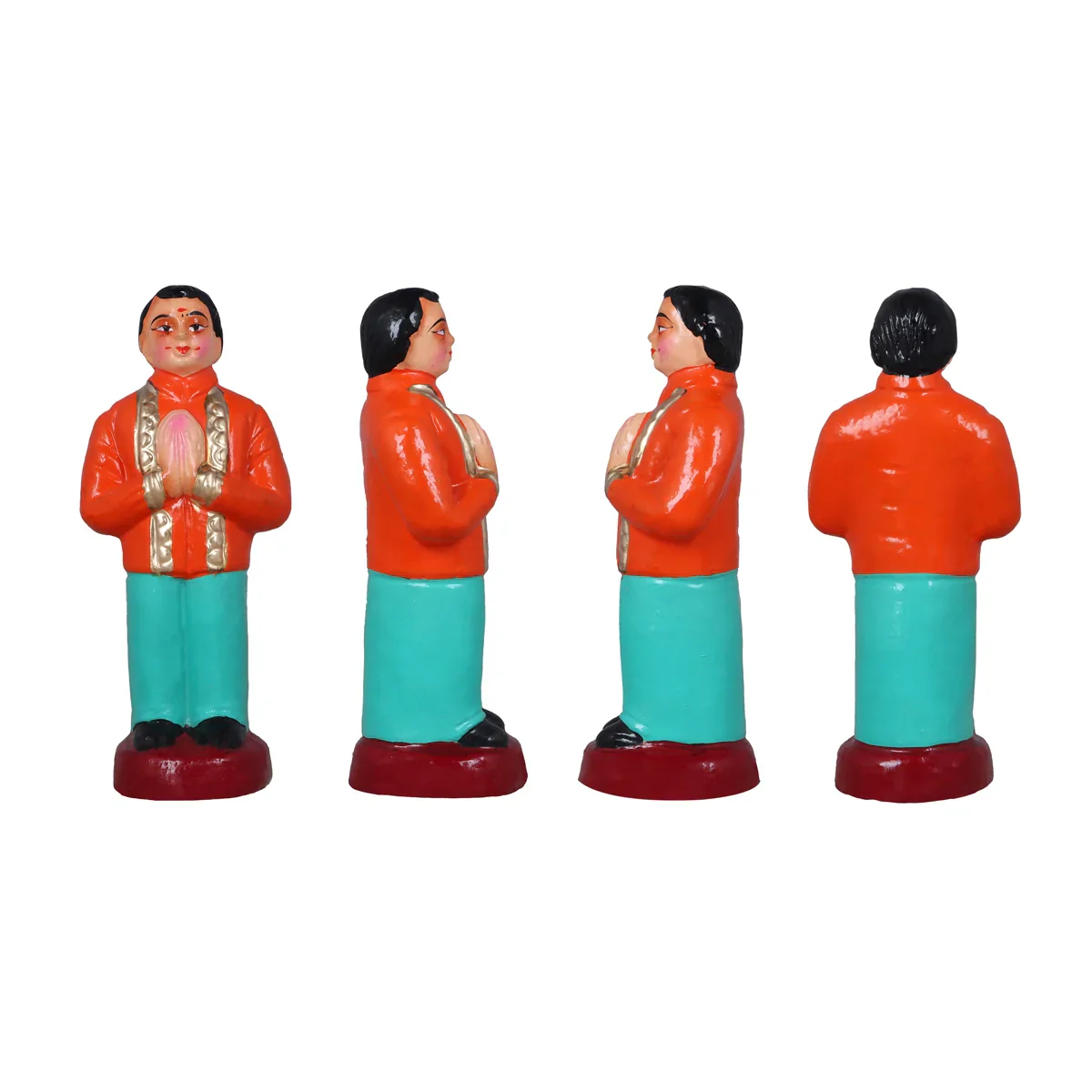 Reception Clay Golu Bommai Set - 10 x 7 Inches | Giri Golu Doll/ Navaratri Golu Bomma/ Gombe/ Bommai - Image 9