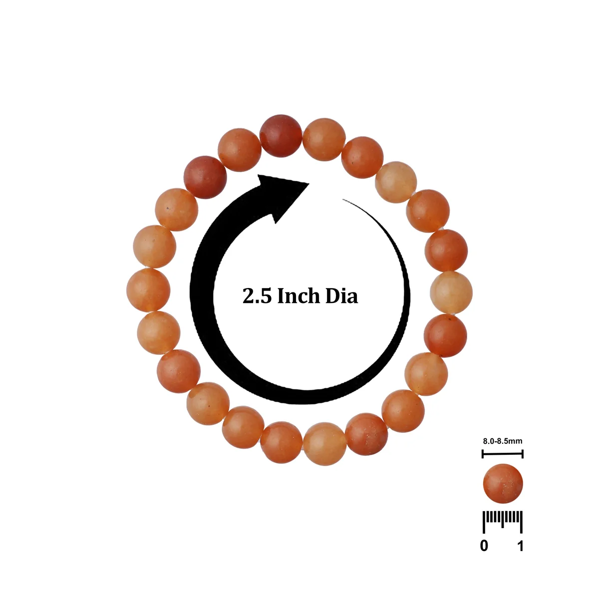 Red Aventurine Bracelet - 2.5 Inches | Aventurine Crystal Bracelet/ Crystal Jewellery for Men & Women - Image 4