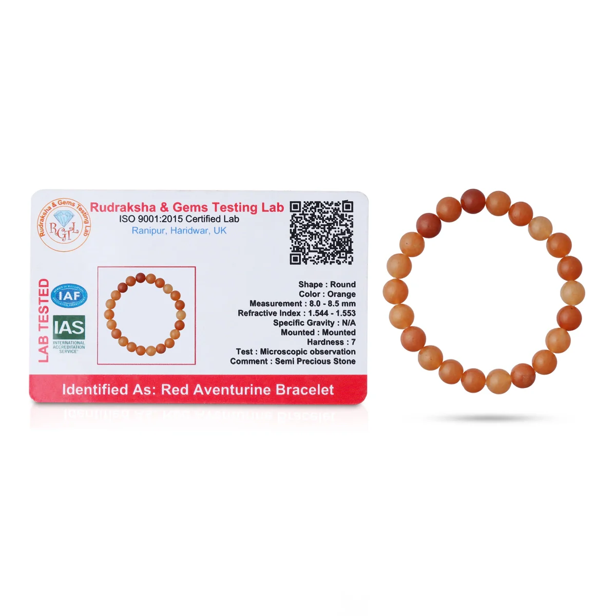 Red Aventurine Bracelet - 2.5 Inches | Aventurine Crystal Bracelet/ Crystal Jewellery for Men & Women - Image 6