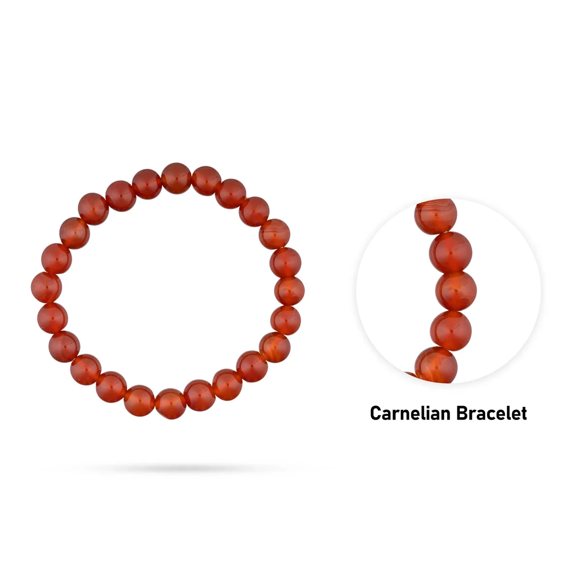 Red Carnelian Bracelet - 2.5 Inches | Carnelian Stone Bracelet/ Crystal Bracelet for Enhances Creativity - Image 2