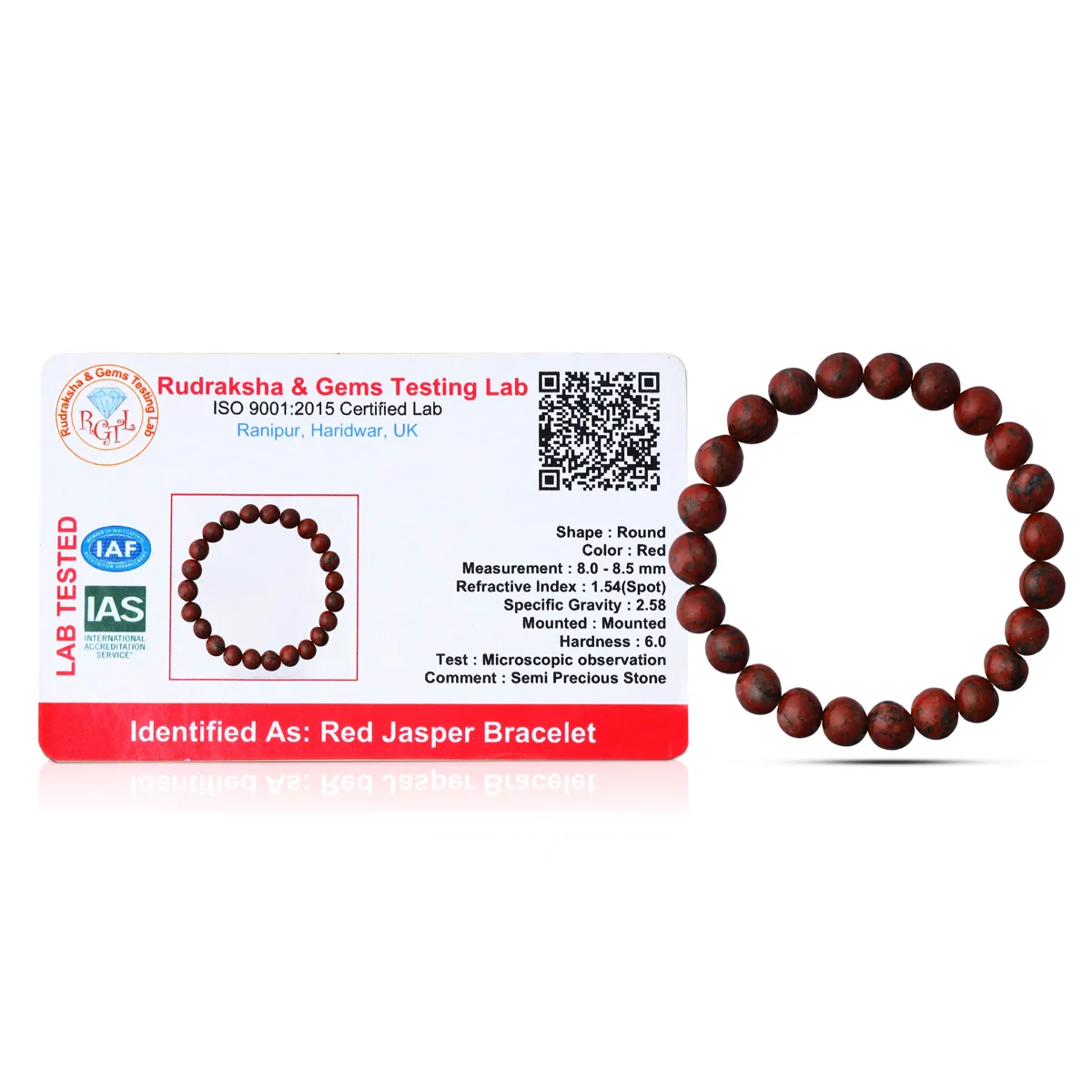 Red Jasper Bracelet - 2.5 Inches | Red Crystal Bracelet/ Stone Jewellery for Men & Women - Image 4