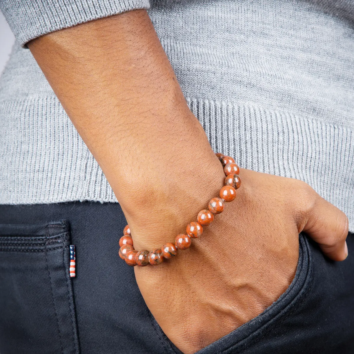 Red Jasper Bracelet - 2.5 Inches | Red Crystal Bracelet/ Stone Jewellery for Men & Women - Image 6