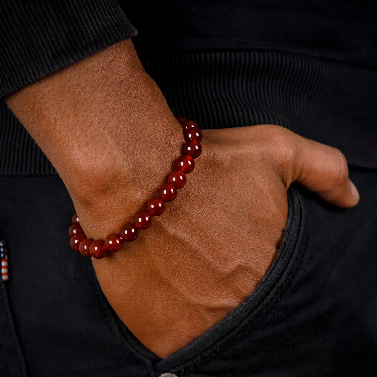 Red Onyx Bracelet - 2.5 Inches | Red Onyx Gemstone Bracelet/ Crystal Jewellery for Men & Women - Image 5