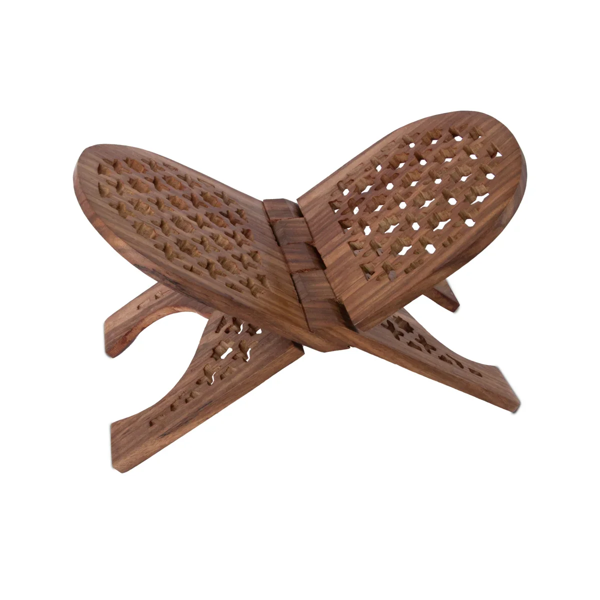 Rehal Full Badroon Jali Work - 11 x 15 Inches | Wooden Book Stand/ Holy Book Stand - Image 2