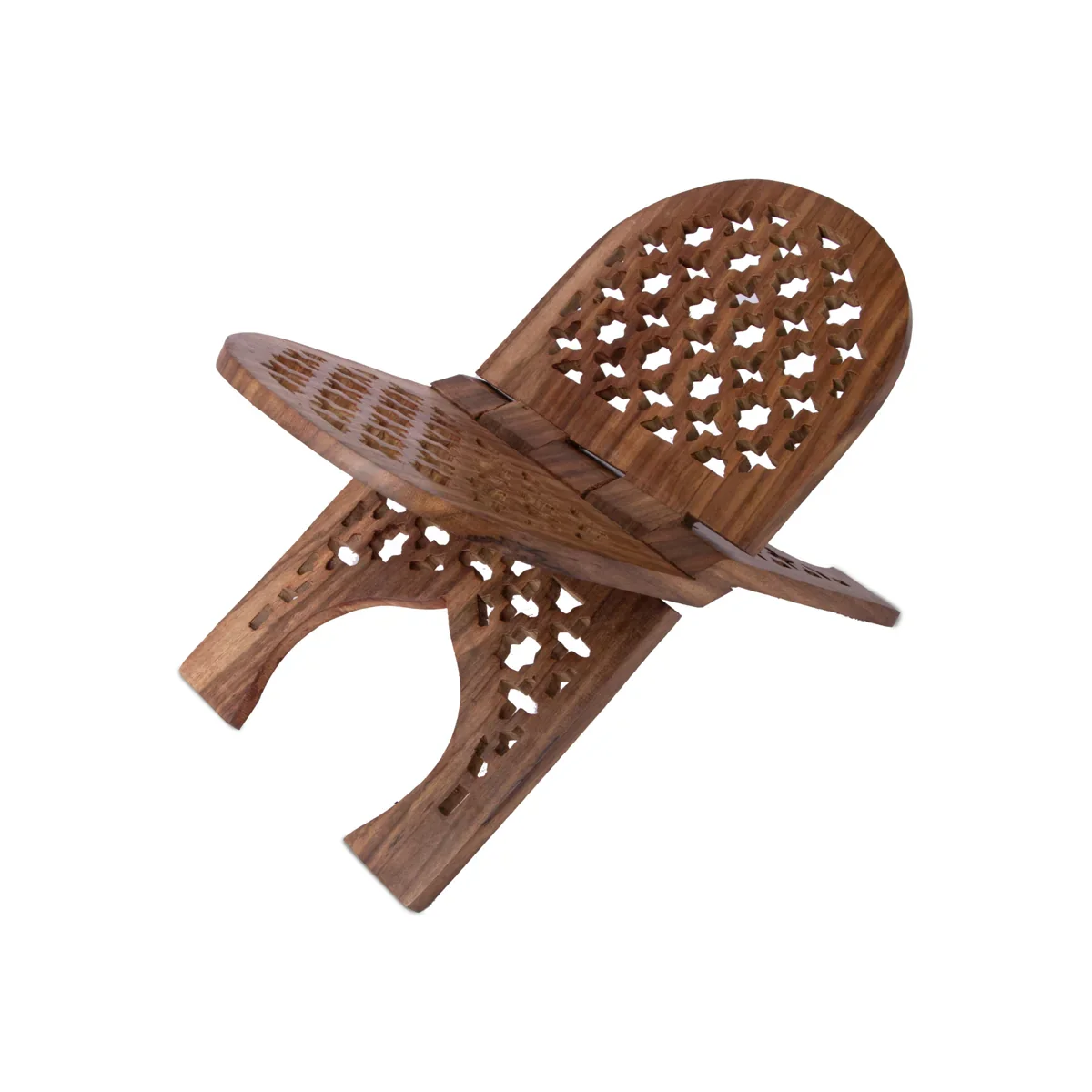 Rehal Full Badroon Jali Work - 11 x 15 Inches | Wooden Book Stand/ Holy Book Stand - Image 3