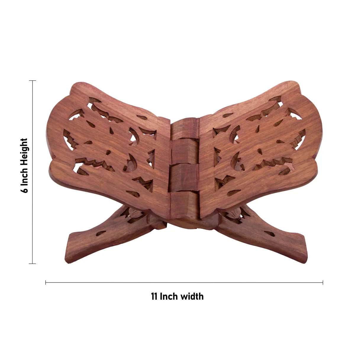 Rehal - 6 x 11 Inches | Angoori Design Hand Carved Rehal/ Wooden Holy Book Stand for Reading - Image 5