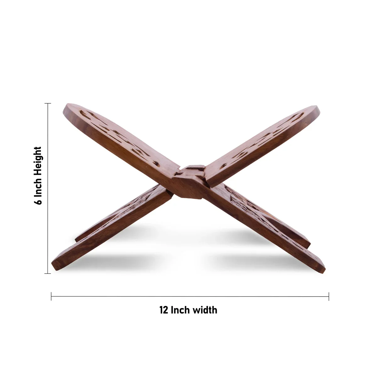 Rehal - 6 x 12 Inches | Chhilai Kashmiri Design Rehal/ Wooden Holy Book Stand for Reading - Image 6