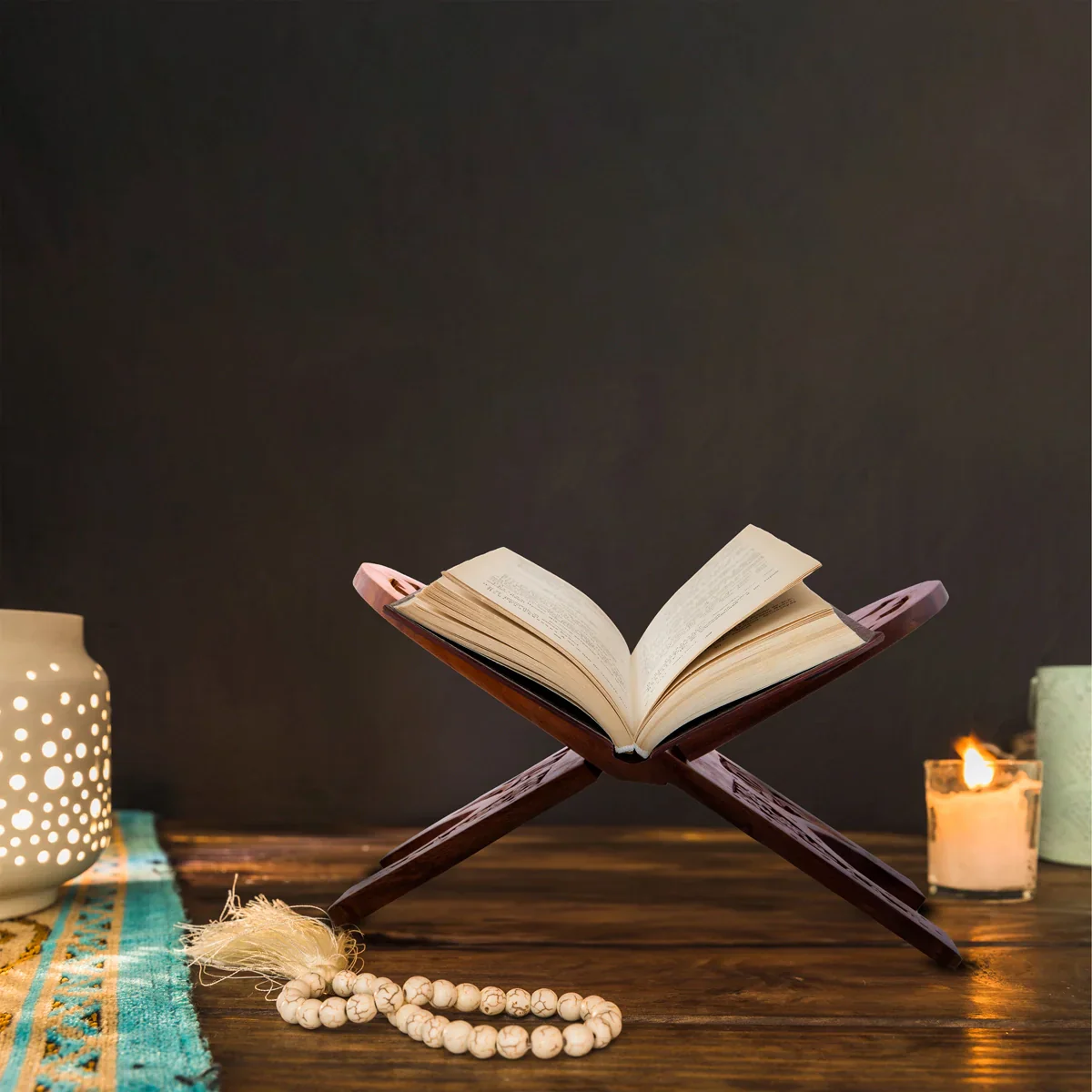 Rehal - 6 x 12 Inches | Chhilai Kashmiri Design Rehal/ Wooden Holy Book Stand for Reading - Image 7
