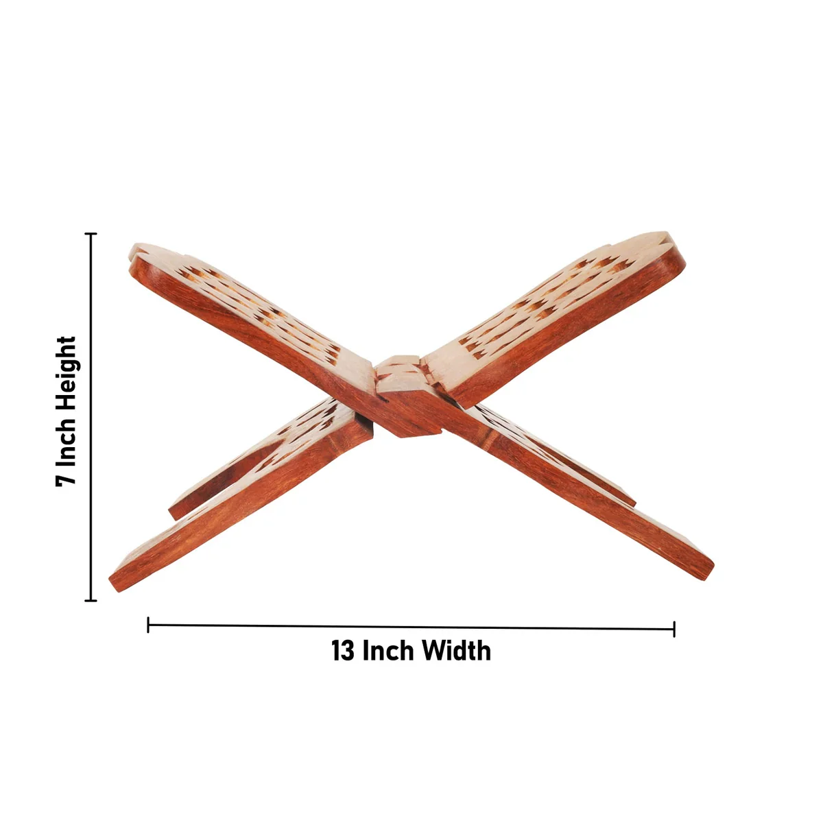 Rehal - 7 x 13 Inches | Jali Work Wooden Book Stand/ Star Design Book Stand for Reading - Image 6