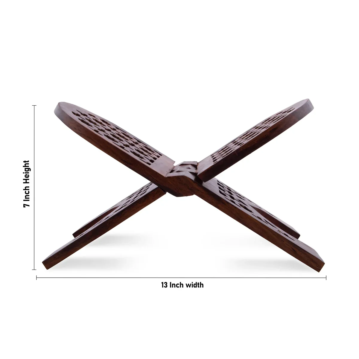 Rehal - 7 x 13 Inches | Wooden Book Stand/ Badroon Jali Design Rehal for Reading Purpose - Image 5