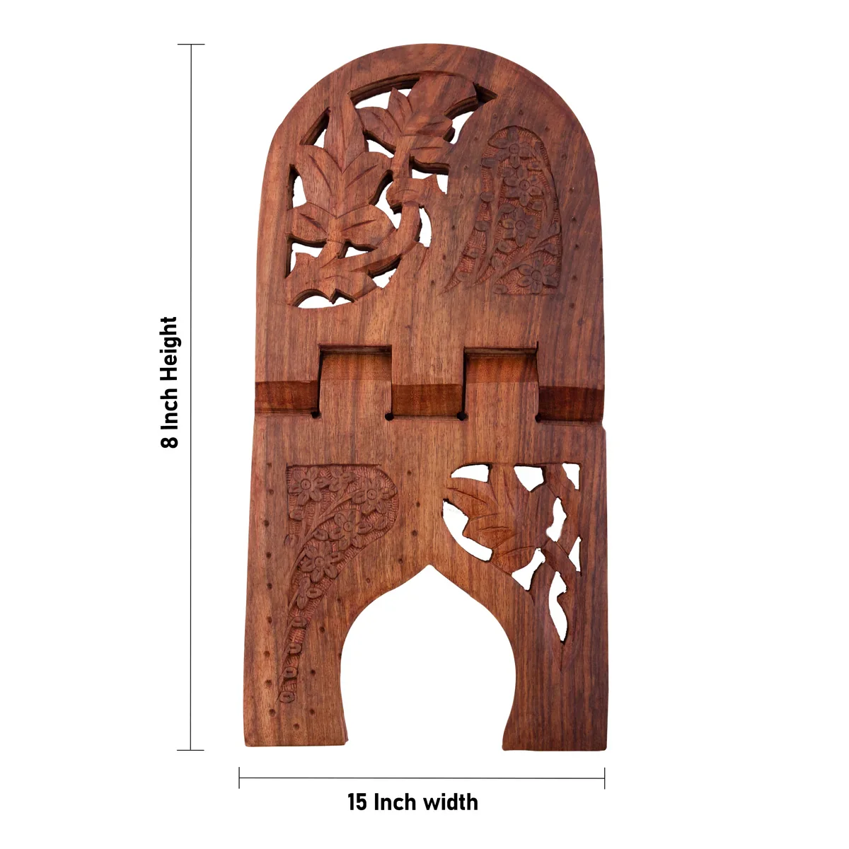 Rehal - 8 x 15 Inches | Chhilai Kashmiri Design Rehal/ Wooden Holy Book Stand for Reading - Image 5