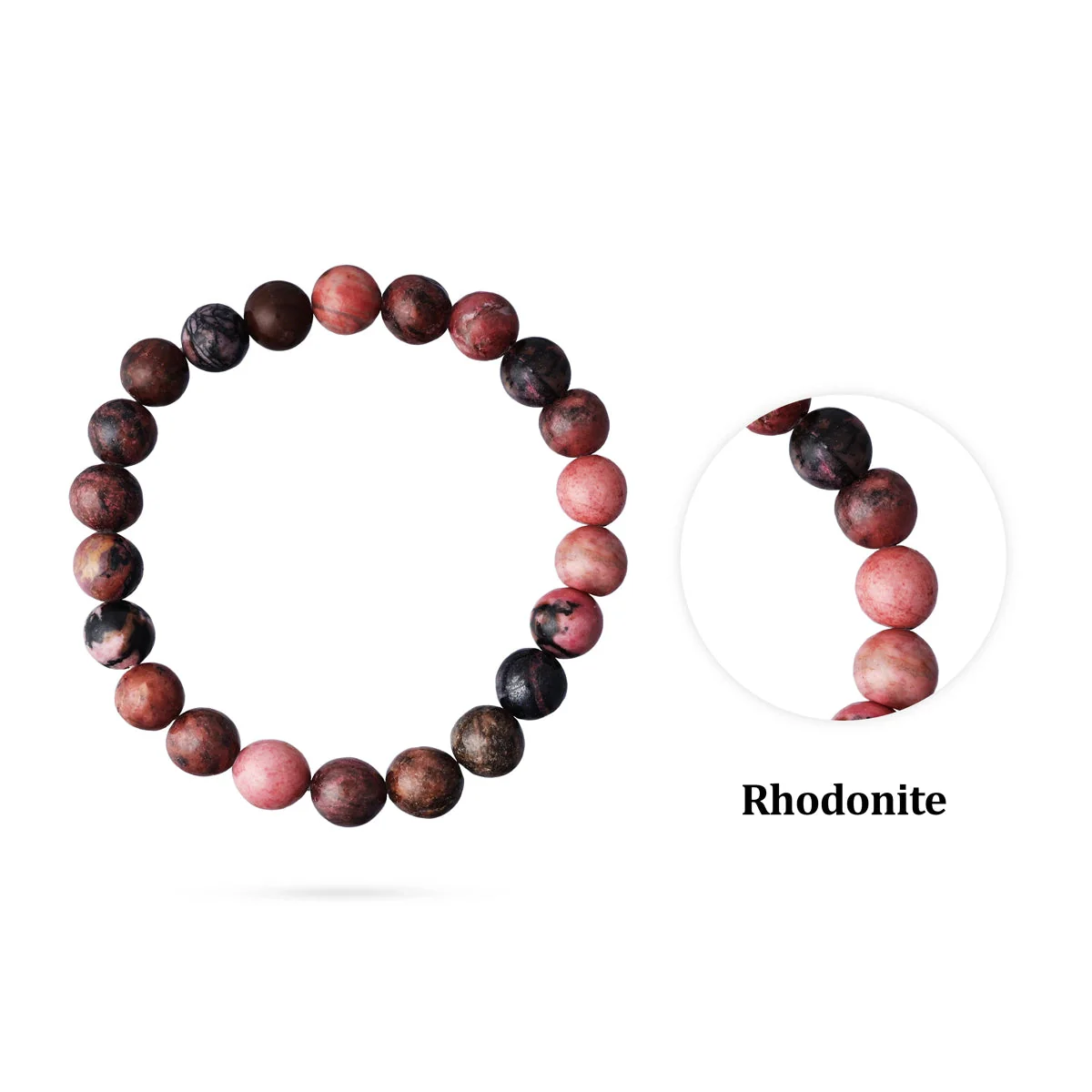 Rhodonite Bracelet - 2.5 Inches | Rhodonite Crystal Jewellery/ Gemstone Bracelet For Emotional Healing - Image 5