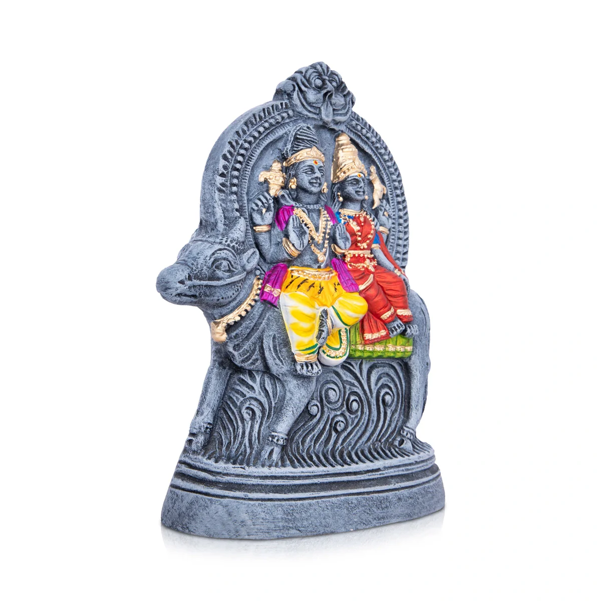 Rishaba Vahanam Clay Golu Bommai - 11 x 7 Inches | Giri Golu Doll/ Navaratri Golu Bomma/Gombe/Bommai - Image 3