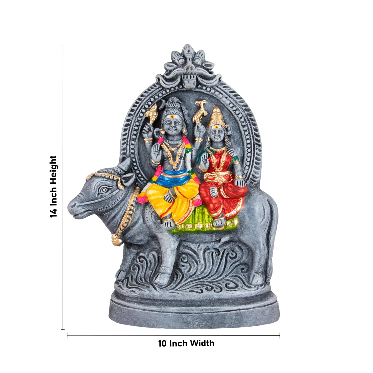 Rishaba Vahanam Clay Golu Bommai - 14 x 10 Inches | Giri Golu Doll/ Navaratri Golu Bomma/Gombe/Bommai - Image 3