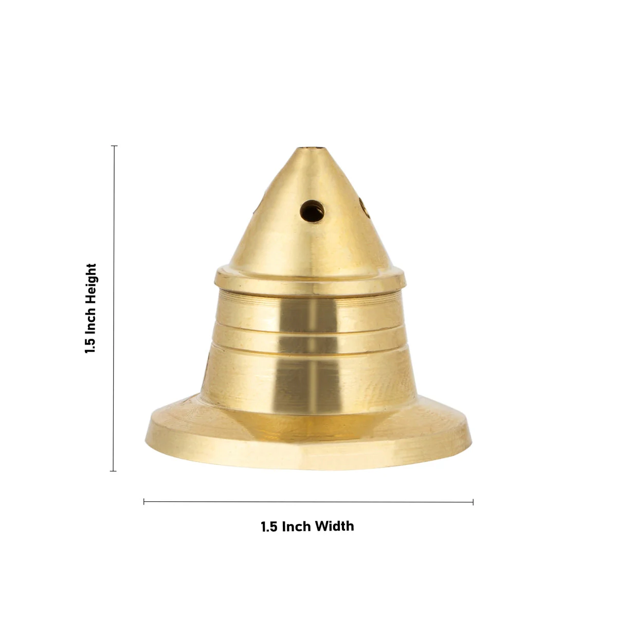 Rocket Design Incense Holder With Base - 1.5 x 1.5 Inches | Brass Agarbathi Stand/ Agarbatti Stand for Pooja - Image 3