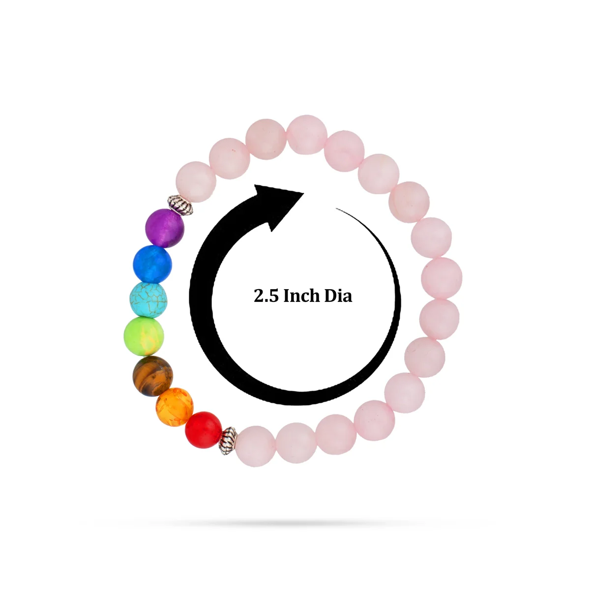 Rose Quartz 7 Chakra Bracelet - 2.5 Inches | Rose Quartz Chakra Bracelet/ 7 Chakra Bracelet with Rose Quartz - Image 5