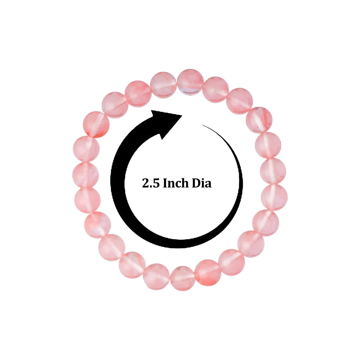 Rose Quartz Bracelet - 2.5 Inches | Elastic Crystal Bracelet/ Rose Gem Stone Bracelet for Men & Women - Image 3