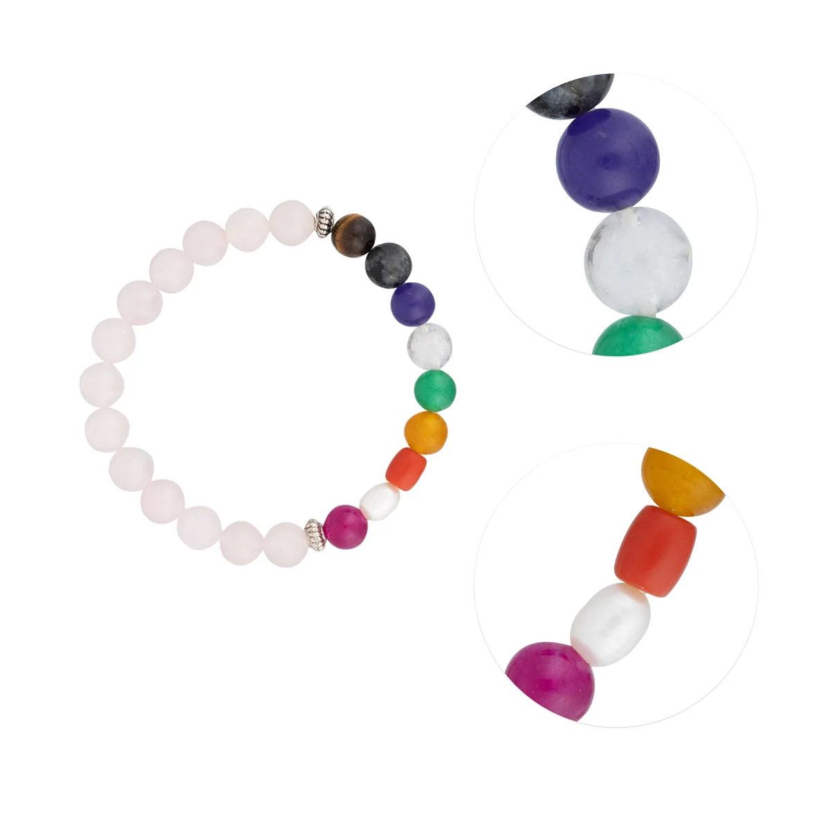 Rose Quartz Navaratan Bracelet | Navratan Bracelet/ Gem Stone Navaratna Bracelet for Men & Women - Image 3
