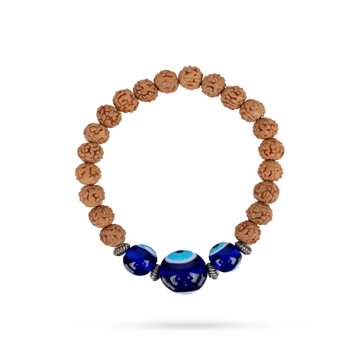 Rudraksha Evil Eye Bracelet - 2.5 Inches | Evil Eye Rudraksha Bracelet/ Rudraksha Hand Band For Spiritual Wear - Image 5