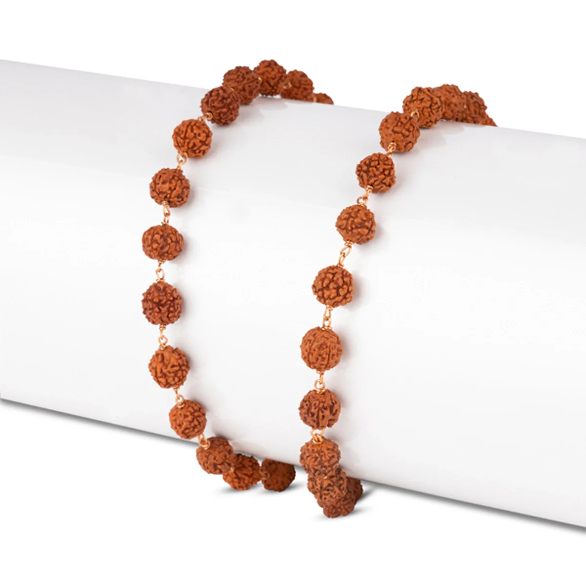 Rudraksha Mala With Copper Knot - 16 Inches | 9mm/ Rudraksh Mala/ 54 Beads Rudraksha Kanthi Mala for Meditation - Image 2