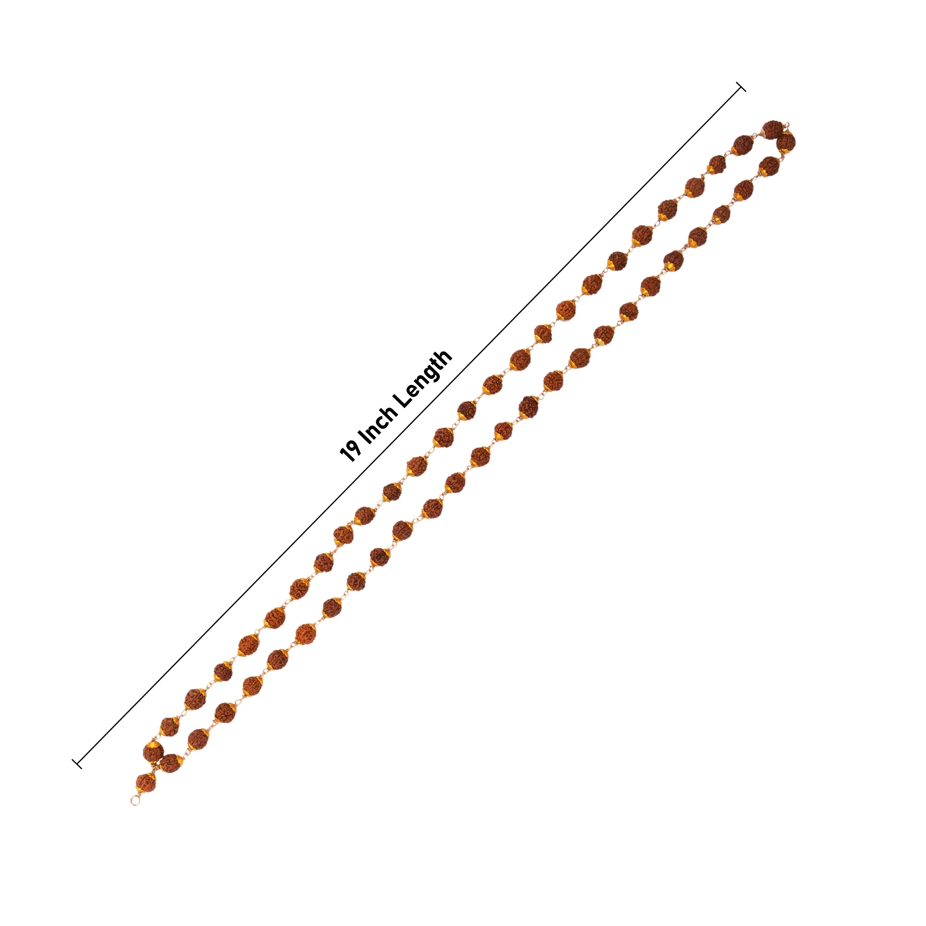 Rudraksha Mala With Cup- 19 Inches | 54 Beads Kanthi Mala/Copper Knot Ruthratcham Malai For Spiritual Protection - Image 2