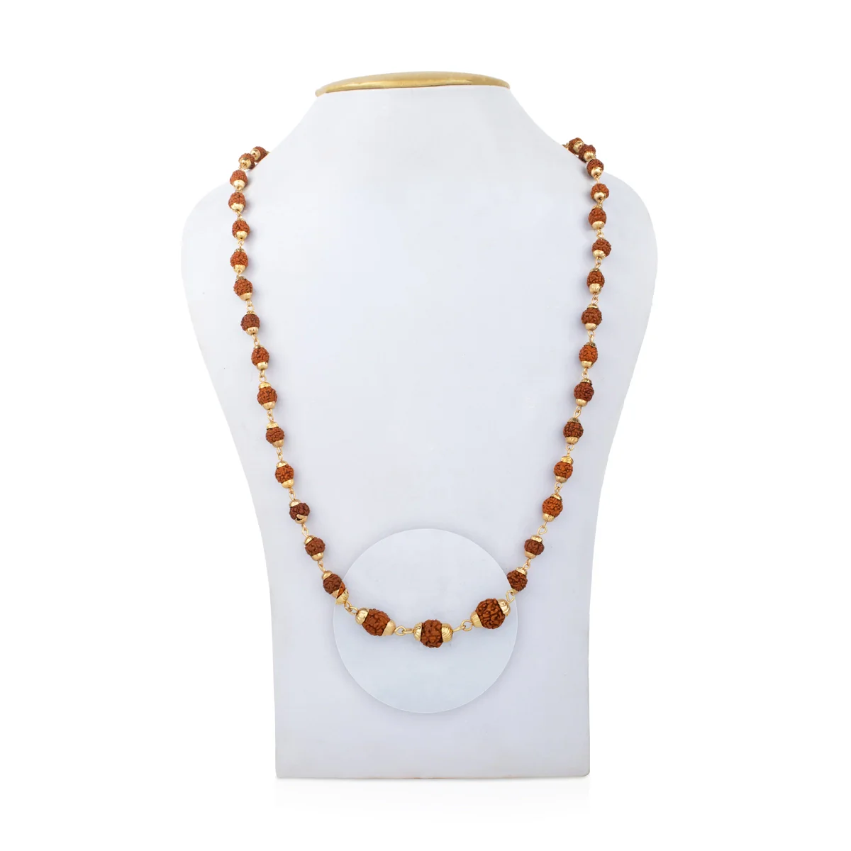 Ruthratcham Malai | Golden Cup Kanthi Mala/ 54 Beads Rudraksha Mala for Meditation - Image 3
