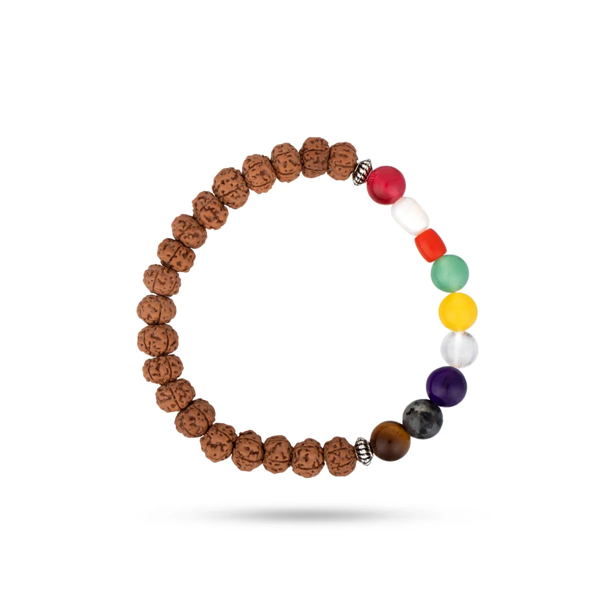 Rudraksha Navratna Bracelet | Bracelet Rudraksh/ Rudraksha Hand Band/ Rudraksha Bracelet for Men & Women - Image 2