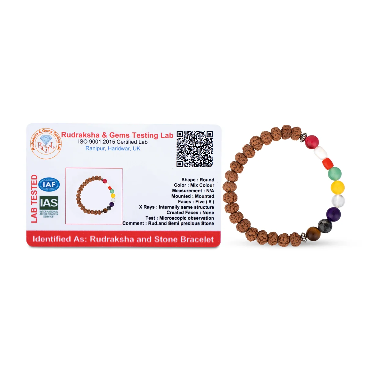 Rudraksha Navratna Bracelet | Bracelet Rudraksh/ Rudraksha Hand Band/ Rudraksha Bracelet for Men & Women - Image 4