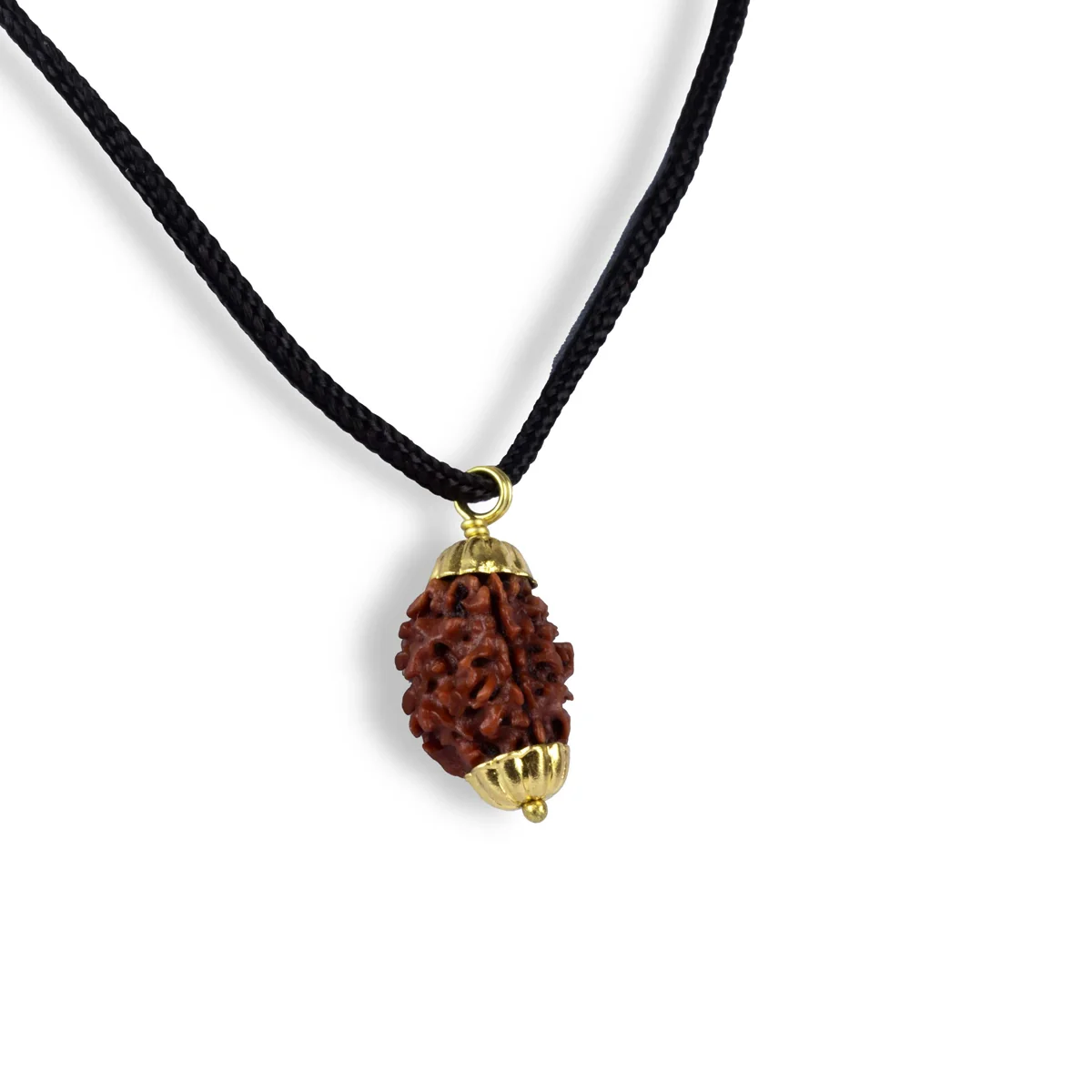 3 Mukhi Rudraksha Bead | Himalayan 3 Face Rudraksha/ Golden Cup Three Mukhi Rudraksha Pendant for Men & Women - Image 2