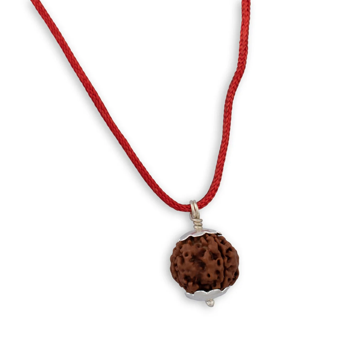 4 Mukhi Rudraksha Bead | Nepali Four Face Rudraksha Bead/ Silver Cup Four Mukhi Rudraksha for Men & Women - Image 2