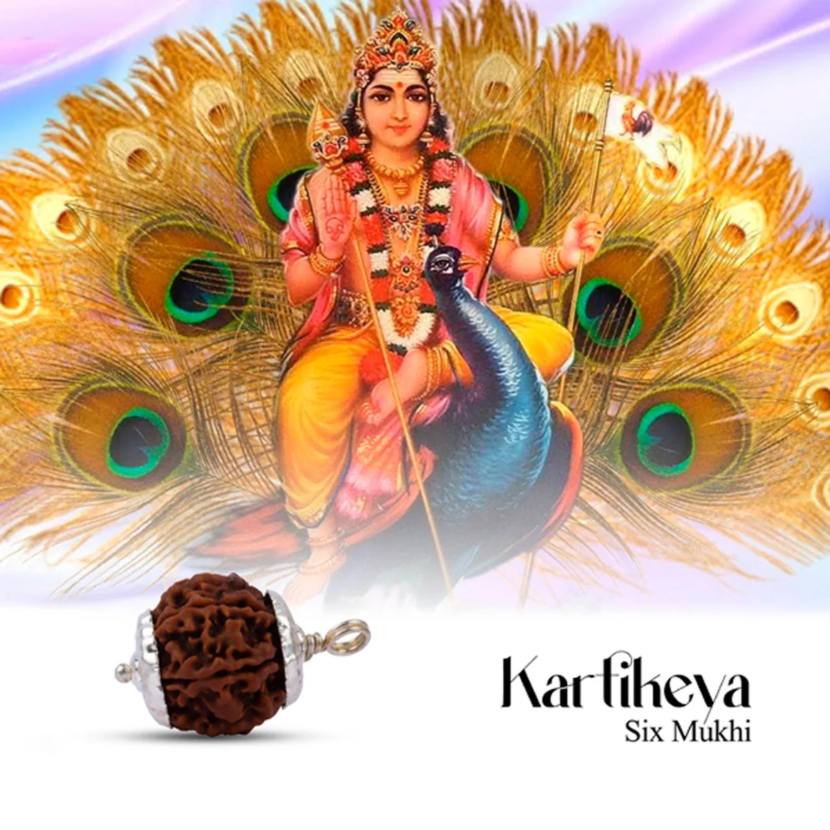 6 Mukhi Rudraksha Bead | Nepali Six Mukhi Rudraksha/ Silver Cup 6 Face Rudraksha Pendant for Men & Women