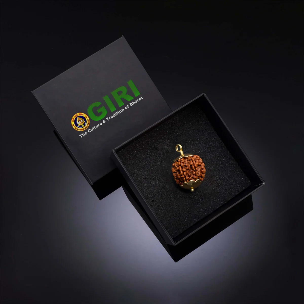 7 Mukhi Rudraksha Bead | Nepali Seven Mukhi Rudraksha/ Golden Cup Seven Faced Rudraksha Pendant for Men & Women - Image 5