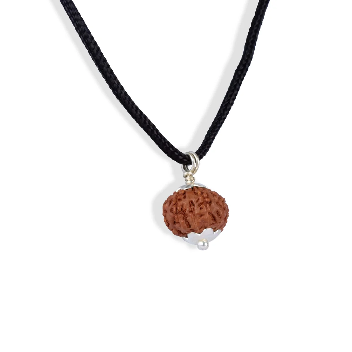 9 Mukhi Rudraksha Bead | Java Nine Mukhi Rudraksha/ Silver Cup Nine Face Rudraksha Pendant for Men & Women - Image 2