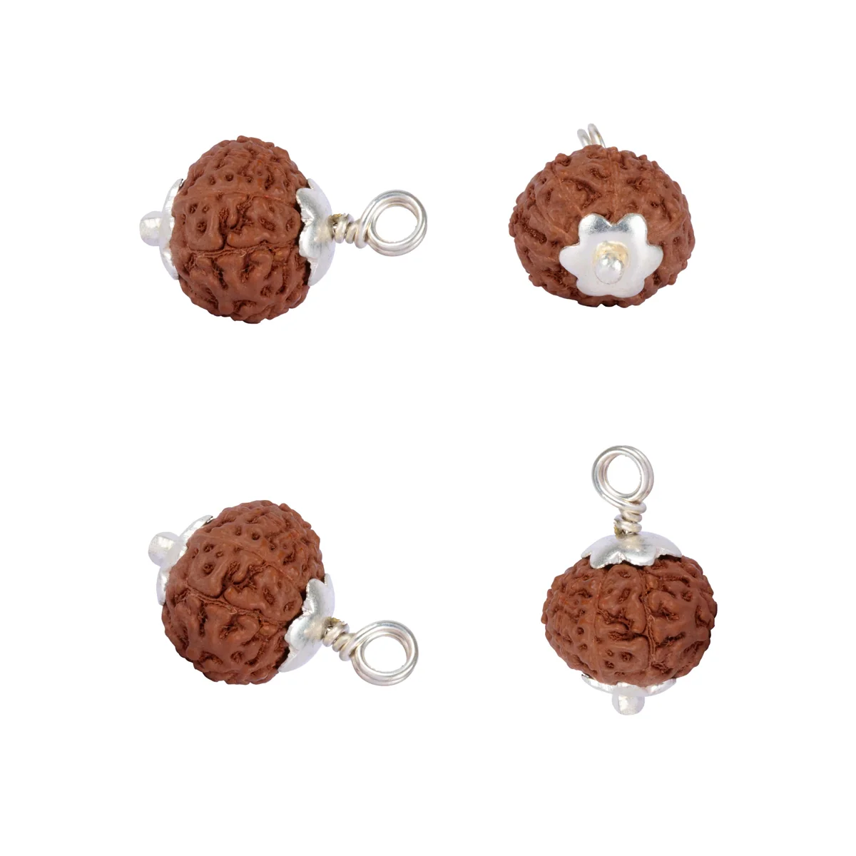 9 Mukhi Rudraksha Bead | Java Nine Mukhi Rudraksha/ Silver Cup Nine Face Rudraksha Pendant for Men & Women - Image 3