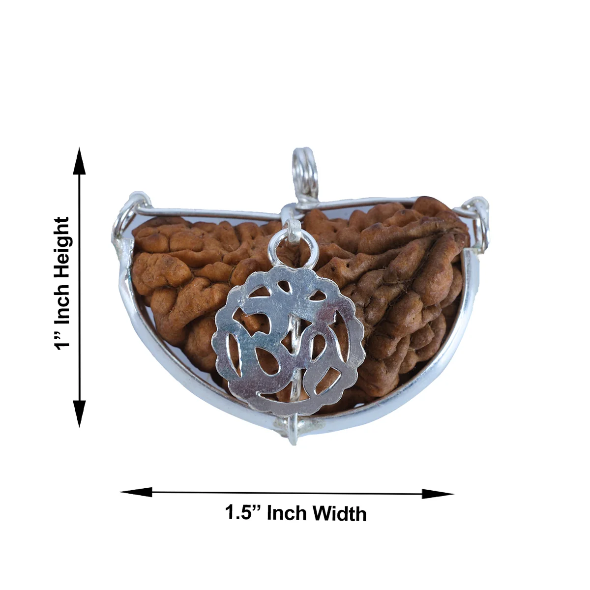 1 Mukhi Rudraksha Bead | Cashew Shape One Mukhi Rudraksha Bead/ Silver Cup One Face Rudraksha for Men & Women - Image 3