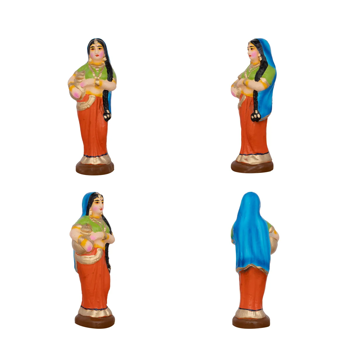 Rukmani Kalyanam Clay Golu Bommai Set - 7.5 x 2.5 Inches | Giri Golu Doll/ Navaratri Golu Bomma/Gombe/Bommai - Image 13