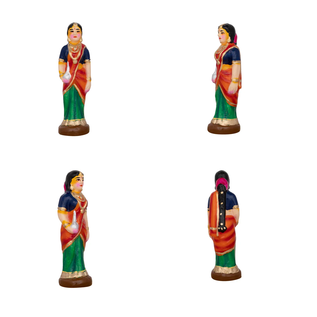 Rukmani Kalyanam Clay Golu Bommai Set - 7.5 x 2.5 Inches | Giri Golu Doll/ Navaratri Golu Bomma/Gombe/Bommai - Image 14