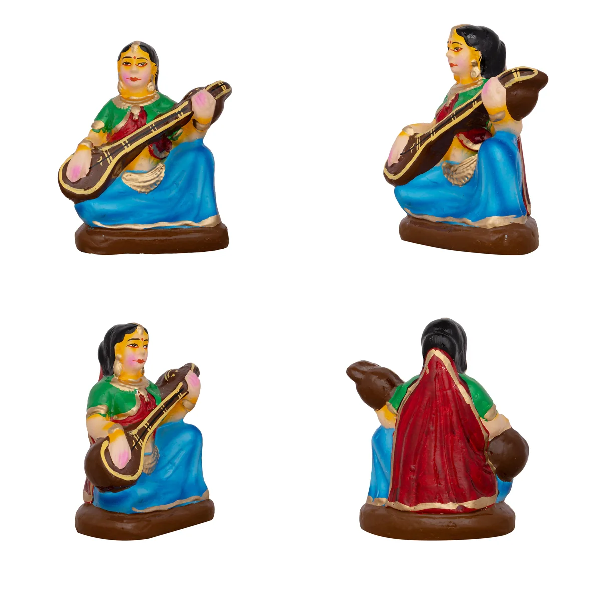 Rukmani Kalyanam Clay Golu Bommai Set - 7.5 x 2.5 Inches | Giri Golu Doll/ Navaratri Golu Bomma/Gombe/Bommai - Image 3