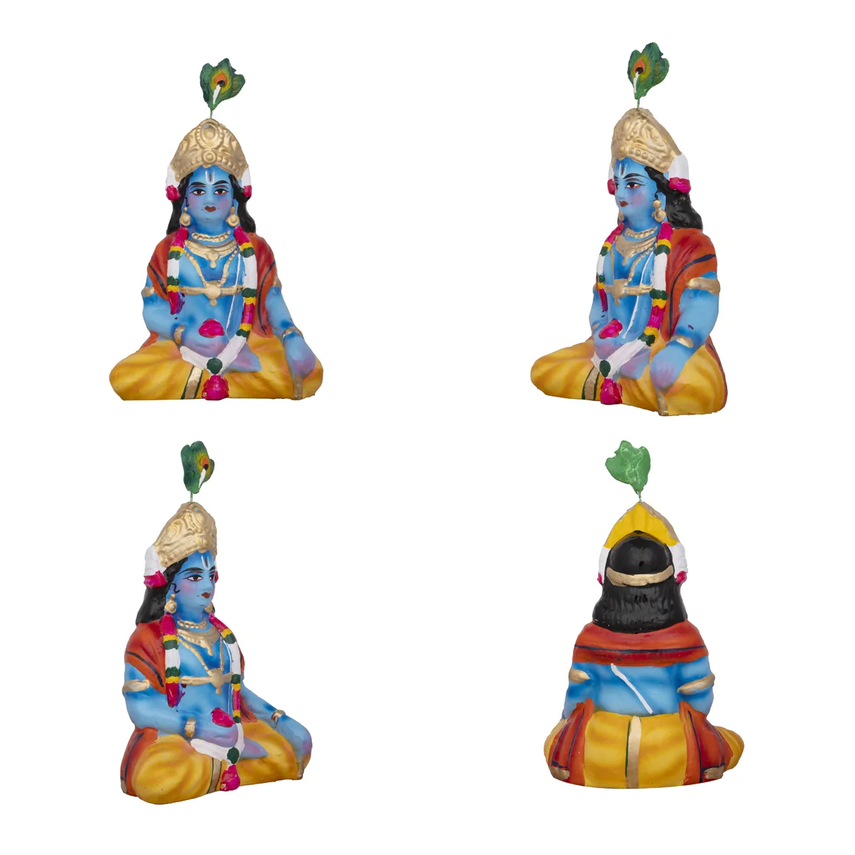 Rukmani Kalyanam Clay Golu Bommai Set - 7.5 x 2.5 Inches | Giri Golu Doll/ Navaratri Golu Bomma/Gombe/Bommai - Image 4