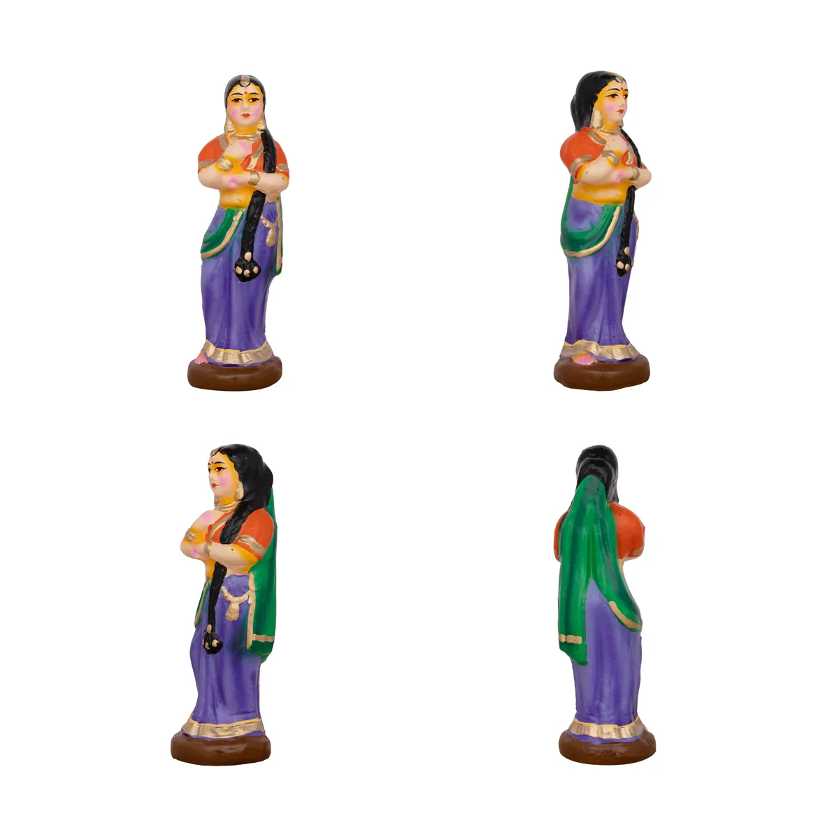 Rukmani Kalyanam Clay Golu Bommai Set - 7.5 x 2.5 Inches | Giri Golu Doll/ Navaratri Golu Bomma/Gombe/Bommai - Image 6